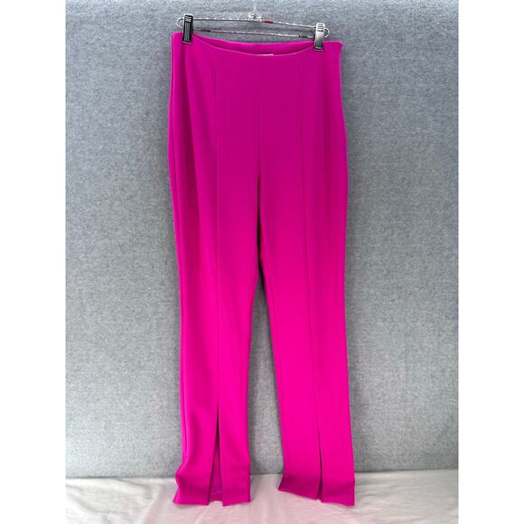 NWT Trina Turk Women sz 2 Carine 2 Pant HOT PINK Workwear Cropped Slit MSRP $248 - Picture 3 of 15